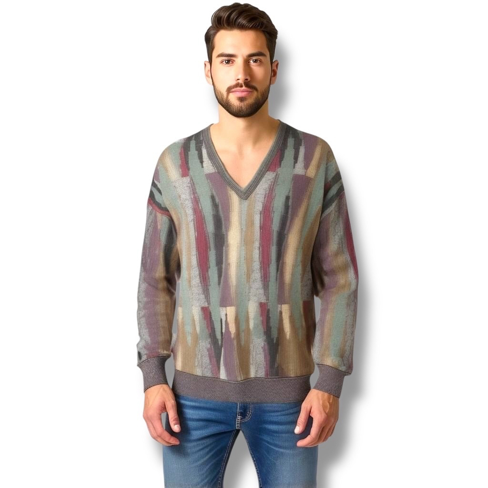 St. Croix for Norm Thompson 85% Cotton Textured Poly Blend Sweater L Vintage USA